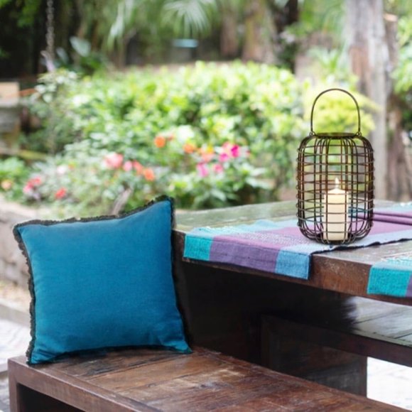 Grid Metal Lantern with Handle - Picture 8 of 10